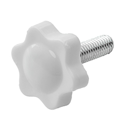 Clamping handle M6x20mm white