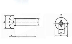 Galvanized screw M3x4mm half round PH