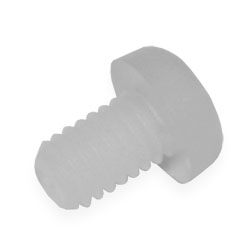 Screw plastic M2.5x5mm half round PH, milky PA66