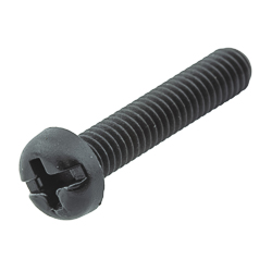 Screw plastic M3x20mm half round PH+PL, black PA66