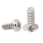 Nickel plated screw PWB 3x10x7mm half round with PH collar