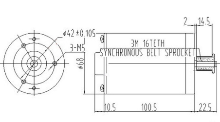 Електродвигун Small MY6812 для скутерів і самокатов 24v120w