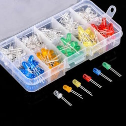 Set 5mm LEDs 150 pcs in organizer