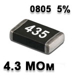 SMD resistor 4.3M 0805 5%