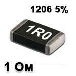 Резистор SMD<gtran/> 1R 1206 5%