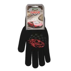 Motorist gloves with PVC pattern, black