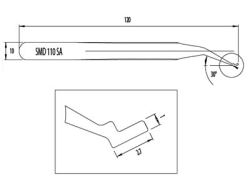 Пинцет антимагнитный Xytronic SMD 110-SA стальной изогнутый 120 мм