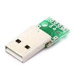 Плата печатная с разъемом USB 2.0 type A male to DIP