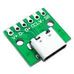 Printed board with connector USB Type-C female 6 pin