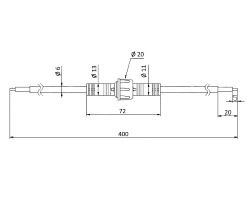  Socket/plug 2 * 0.75mm2 2pin, pair, waterproof