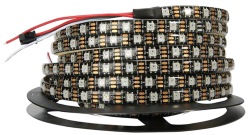 Светодиодная лента SMD 5050 (60) IP65 RGB WS2812B черная основа