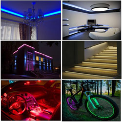 LED Strip Light  SMD 5050 (60) RGB IP65 black base