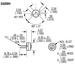 Trimmer resistor 3329H-1-1M