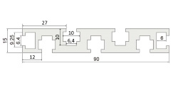 Aluminum machine profile  15x90 mm JL-6-1590G