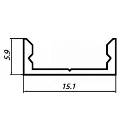  LED profile Z306 (15.1x5.9) mm. 1 meter.