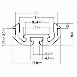  LED profile Z200 (17.9 x 9) mm. 1 meter.