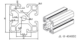 Алюмінієвий верстатний профіль 40х40 мм European standart JL-8-4040ec 1м