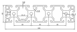 Aluminum machine profile 40x160 mm European standard JL-8-40160EC