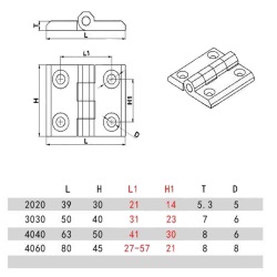  Hinge for window profile 4040