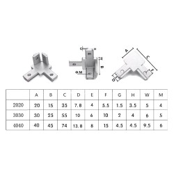  Angle connector  three-axis in-slot connector 4040 CH