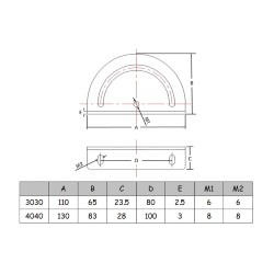  Angle adjustment plate for profile 3030