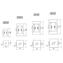  Hinge for machine profile 3030