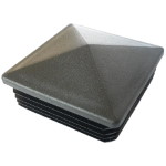 Plug for square pipe 100x100mm internal pyramids. black