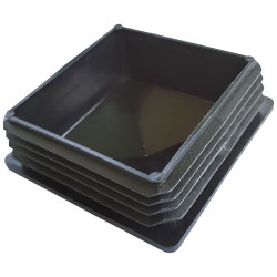 Plug for square pipe 100x100mm internal pyramids. black