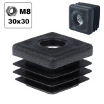 Plug for square pipe 30x30mm inner thread M8 black