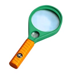 Hand-held magnifier  MG89077 [x3, d = 90mm+x6 d = 23, glass]