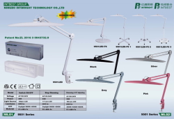 Лампа настольная на струбцине 9501LED c  регулировкой яркости,117 LED ЧЕРНАЯ