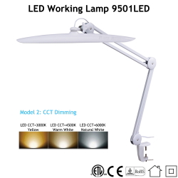 Лампа настольная на струбцине 9501LED dimming+CCT 182 LED ЧЕРНАЯ