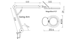 Лупа настольная Intbright 9005LED-5D ЧЁРНАЯ, 5 диоптрий