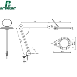 Intbright cosmetologist magnifying lamp 9003LED-3D WHITE, 3 diopters