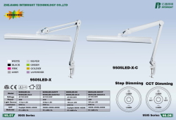 Лампа настільна на струбцині 9505led-30cct-З dimming 324led, 30Вт СІРА