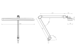 Table lamp on a clamp 9505LED-30CCT-С dimming 324LED, 30W GRAY