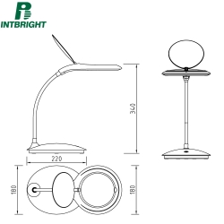 Лампа-лупа настольная Intbright 9101LED-B-127-5D БЕЛАЯ