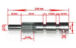 Подающий вал пиноли сверлильного станка BG-5169 L=110мм