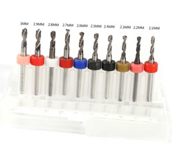 Set of drills 10 pcs. shank 3.175mm diameter 2.1-3.0mm