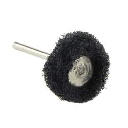 Polishing nylon disc with shaft 25x3mm black