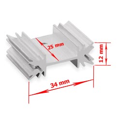 Радиатор алюминиевый 25*34*12MM TO-3P aluminum heat sink