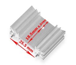 Радиатор алюминиевый 25*34*12MM TO-3P aluminum heat sink