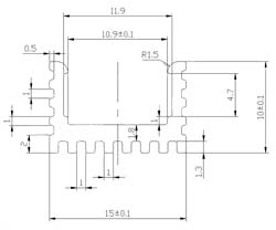 Радіатор алюмінієвий 17*15*10MM TO-220 aluminum heat sink U-shaped