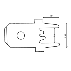 Knife terminal Plug to board 6.3 * 0.8mm