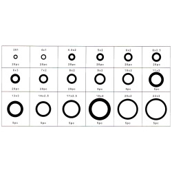 Set  MF-9879B black rubber rings 225 pieces