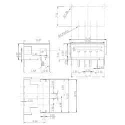 Гніздо USB short body 10.0 curling 90-line