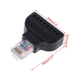 Connector 8P8C [RJ45] with one-piece terminal block