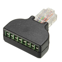 Connector 8P8C [RJ45] with one-piece terminal block