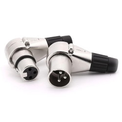 Plug to cable  XLR 3-pin male angled