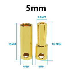 Разъем аккумуляторный 5mm вилка + розетка